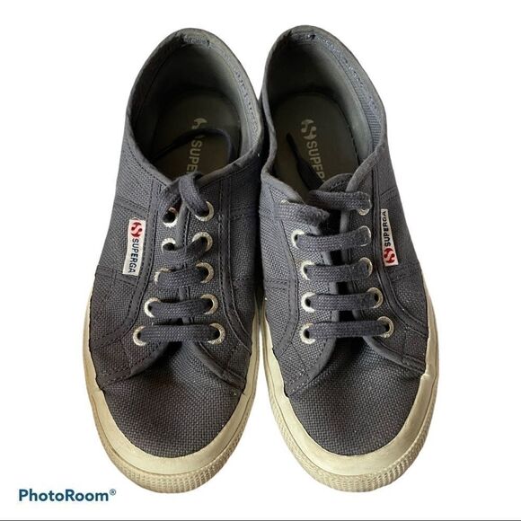 Superga Slate Blue Canvas Athletic Shoes, 6.5 - Picture 3 of 4